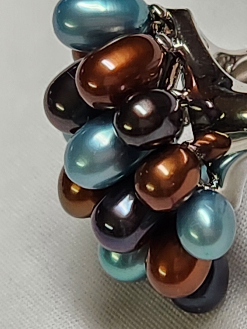 HONORA Pearl Sterling Silver Ring in Blues And Browns SIZE 9 - Picture 14 of 14